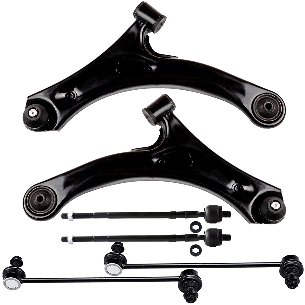 ECCPP - 6PCS Front Lower Control Arm And Ball Joint Inner Tie Rod End Sway Bar Link Compatible Fit 2004-2007 For Suzuki Aerio Suspension Kit