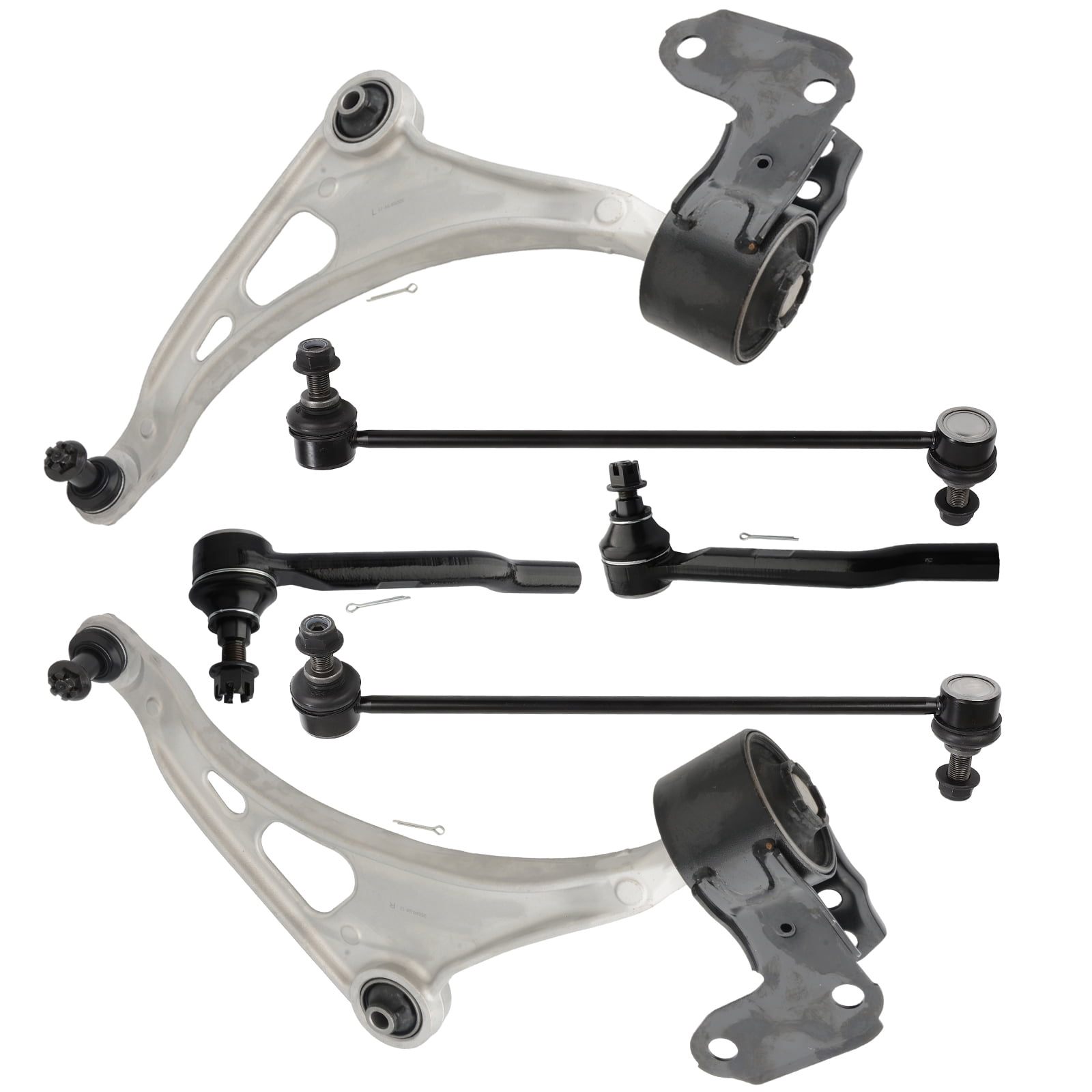 ECCPP 6PCS Front Lower Control Arm and Ball Joint Tie Rod End Sway Bar ...