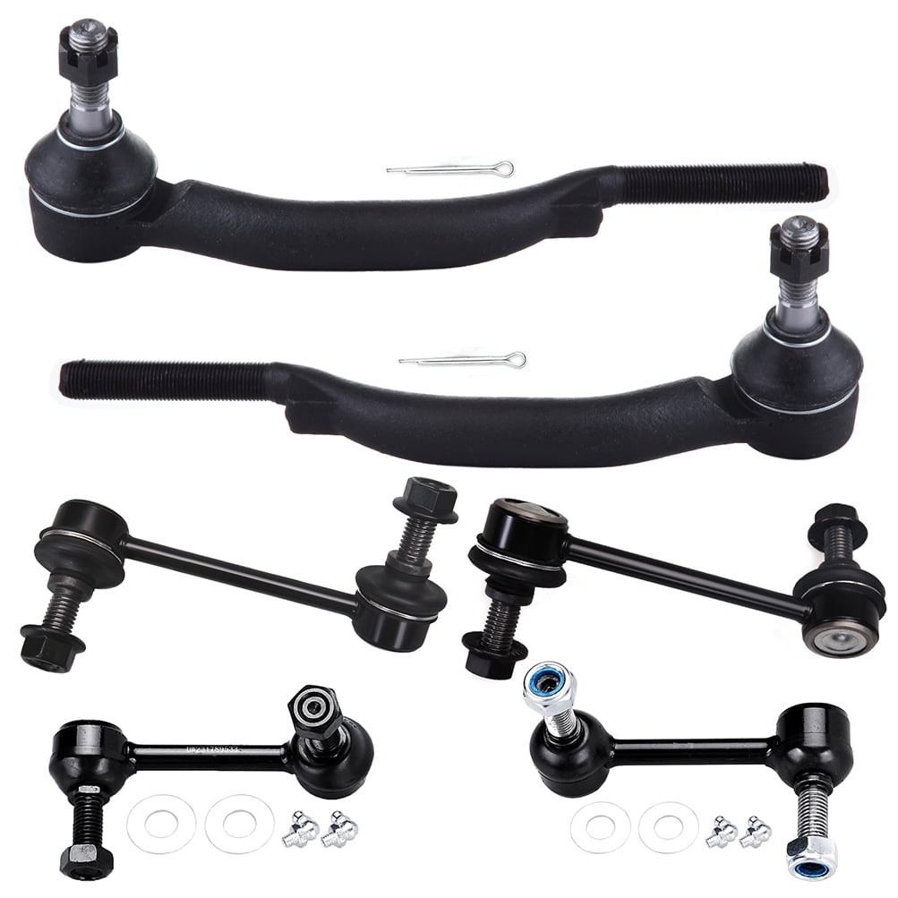 ECCPP - 6PCS Front Outer Tie Rod End Sway Bar Link Fit 2004-2007 For Buick Rainier For Chevy SSR Trailblazer For GMC Envoy For Isuzu Ascender For Oldsmobile Bravada For Saab 9-7x Suspension Kit