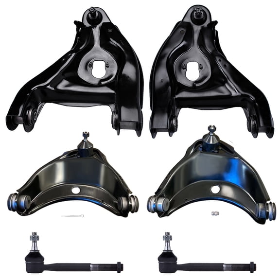 ECCPP - 6PCS Front Suspension Kit For Chevy C1500 C2500 Express 1500 Express 2500 Tahoe For GMC C1500 C2500 Savana 1500 Savana 2500 Yukon Upper & Lower Control Arm And Ball Joint Outer Tie Rod End