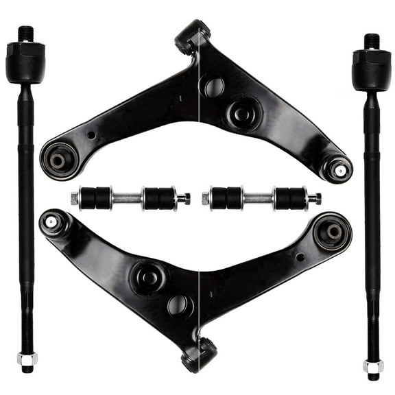 ECCPP - 6PCS Suspension Kit For 2003-2006 For Mitsubishi Lancer Front Lower Control Arm And Ball Joint Front Inner Tie Rod End Rear Sway Bar End Link