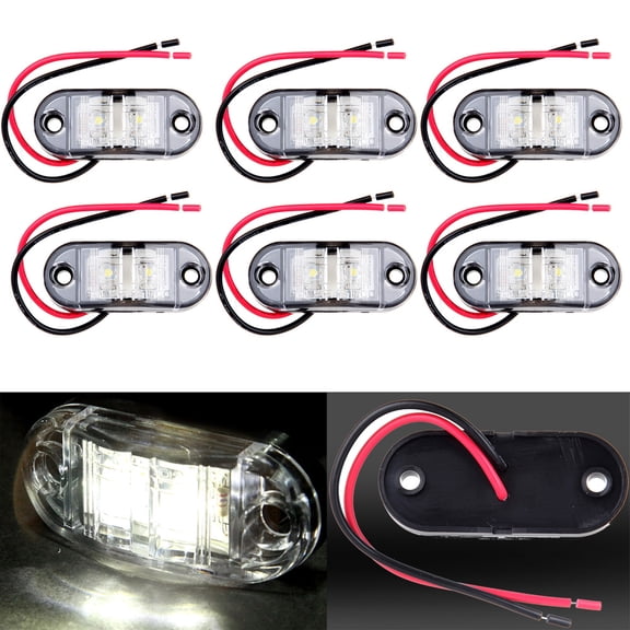 ECCPP 6X Oval White Clear Lens Clearance Side Marker Light Replacement Front/Rear 2.5"