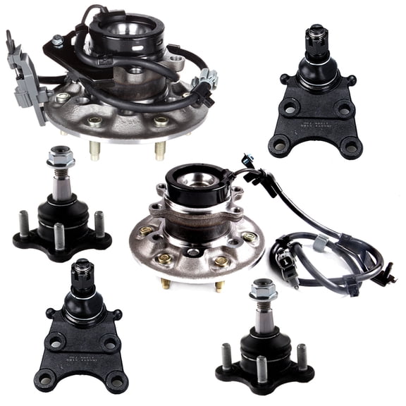 ECCPP 6pcs Wheel Hub Front Lower Ball Joint Front Upper Ball Joint fit for 2004-2008 For Chevrolet Colorado 2004-2008 For GMC Canyon