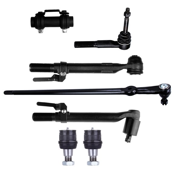 ECCPP - 7PCS Tie Rod Adjusting Sleeve + Lower Ball Joint + Outer Tie Rods + Tie Rod End At Pitman Arm Compatible With 05-10 For Ford For F-250 Super Duty For Ford For F-350 Super Duty Suspension Kit