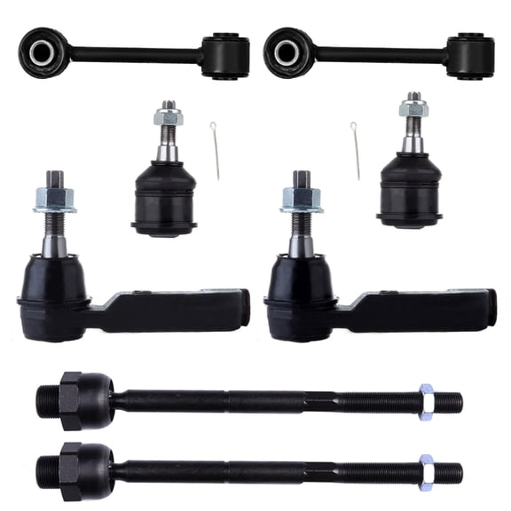 ECCPP - 8PCS Front Inner Outer Tie Rod End Sway Bar Link Lower Ball Joint Compatible Fit 2002-2005 For Jeep Liberty Suspension Kit