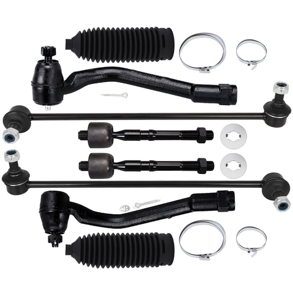 ECCPP - 8PCS Front Inner Outer Tie Rod End Sway Bar Link Steering Boot Compatible Fit 2011-2012 For Hyundai Sonata 2011-2012 For Kia Optima Suspension Kit