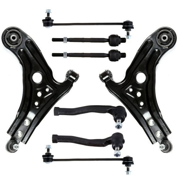 ECCPP - 8PCS Front Lower Control Arm w/Ball Joints + Sway Bar Links + Outer Inner Tie Rod Ends Compatible For Chevy Aveo Aveo5 For Pontiac G3 G3 Wave Wave5 For Suzuki Swift+ Suspension Kit