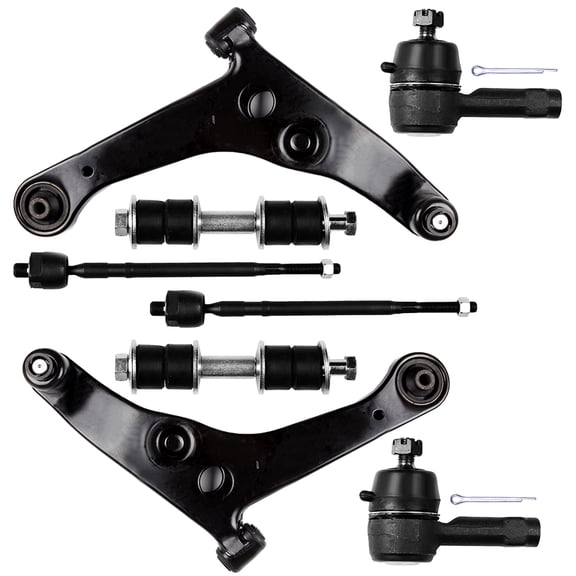 ECCPP 8PCS Front, Rear Suspension Kit for 2002-2006 for Mitsubishi Lancer Lower Control Arm and Ball Joint Assembly Sway Bar End Link Outer/Inner Tie Rod End Control Arm and Ball Joint Assembly