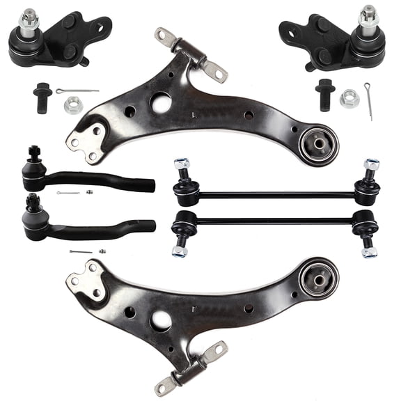ECCPP 8PCS Front Suspension Kit for 2012-2017 for Toyota Camry 2013-2018 for Toyota Avalon Lower Control Arm Sway Bar End Link Outer Tie Rod End