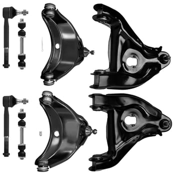 ECCPP - 8PCS Upper & Lower Control Arm And Ball Joint + Outer Tie Rod End + Front Sway Bar Link Compatible With 1988-2000 For Chevy C1500 /C2500 /Tahoe For GMC C1500 /C2500 /Yukon Suspension Kit