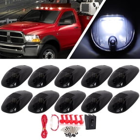 ECCPP 9 Led Cab Marker Roof Running Light Wiring Pack (Smoke Len White Light Total)