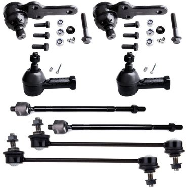 Detroit Axle Front End Kit: 2 Lower Ball Joints & 2 Outer Tie Rod Ends For Ford Focus 2006-2007