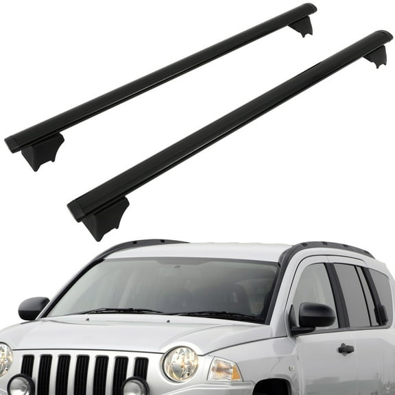 ECCPP Black Roof Rack Cross Bar Luggage Cargo Carrier Rails Fits For Jeep Compass 2008-2010 Roof Rack Crossbars