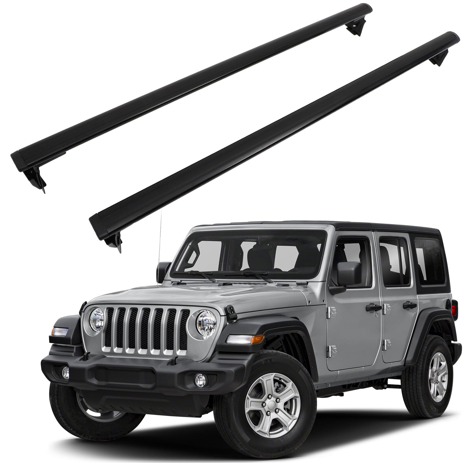 ECCPP Black Roof Rack Cross Bar Luggage Cargo Carrier Rails Fits For Jeep Wrangler 2011-2021 Naked Roof Roof Rack Crossbars