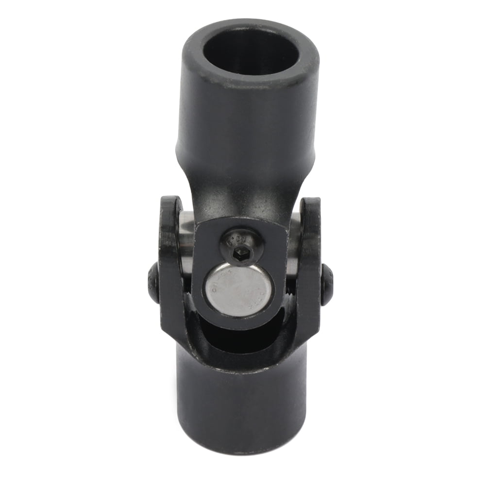 BUYMACHINERYPARTS 3/4" Round X 3/4" Smooth Black Steering Universal Joint (U Joint) - Single Shaft, 96mm Length