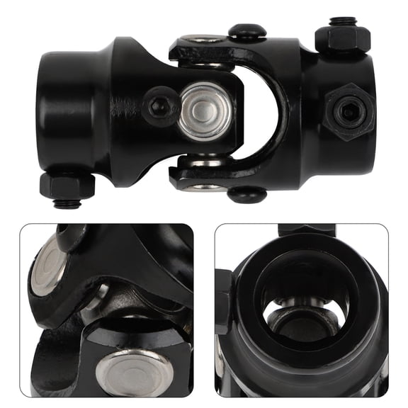 ECCPP Black Single Steering Shaft 3/4" DD x 3/4" DD Universal U-Joint 83mm (3-1/4")