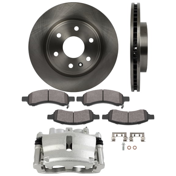 ECCPP Brake Calipers and Rotors with Pads Compatible For 2008-2017 For Buick For Enclave,2009-2017 For Chevrolet For Traverse,2007-2016 For GMC For Acadia Front Left 18B5004 55150 D1169-8410 7PCS