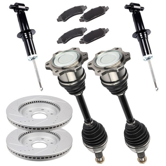 ECCPP CV Axle Drive Shafts Brake rotor Kit Replacement for Chevrolet for GMC Silverado 1500 Sierra 1500 6.0L 4.8L 5.3L 4.3L 2008-2013