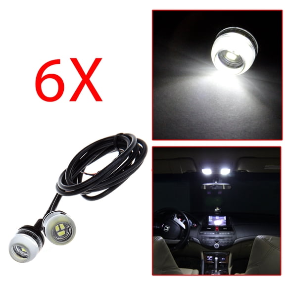 ECCPP Car for Eagle Eye LED Light White 5730-3SMD Epistar 9W High Power LED for Eagle Eye Bumper DRL Fog Light Motorcycle Light Daytime Running DRL Tail Backup Light Car Motor,Pack of 6