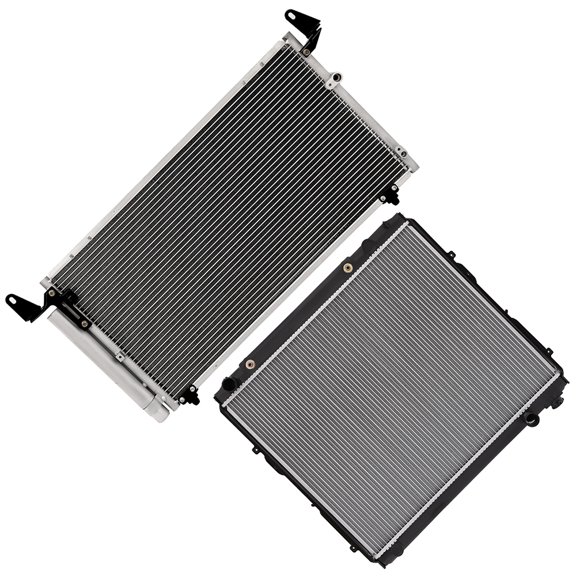 ECCPP Car Radiator and A/C Condenser Fits for Toyota for Tundra 2000-2006 2321,CU2321,Q2321,RAD2321,CSF3237,RK871,SBR2321,TO3010187,TO3010299,164000F020;3395