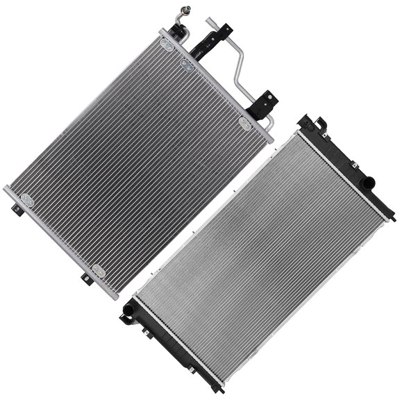 ECCPP Car Radiator and A/C Condenser Fits for Dodge for Ram 3500 1994-1997 for Dodge for Ram 2500 1994-1997 4579,940370,55036277,550555824AA,55036277