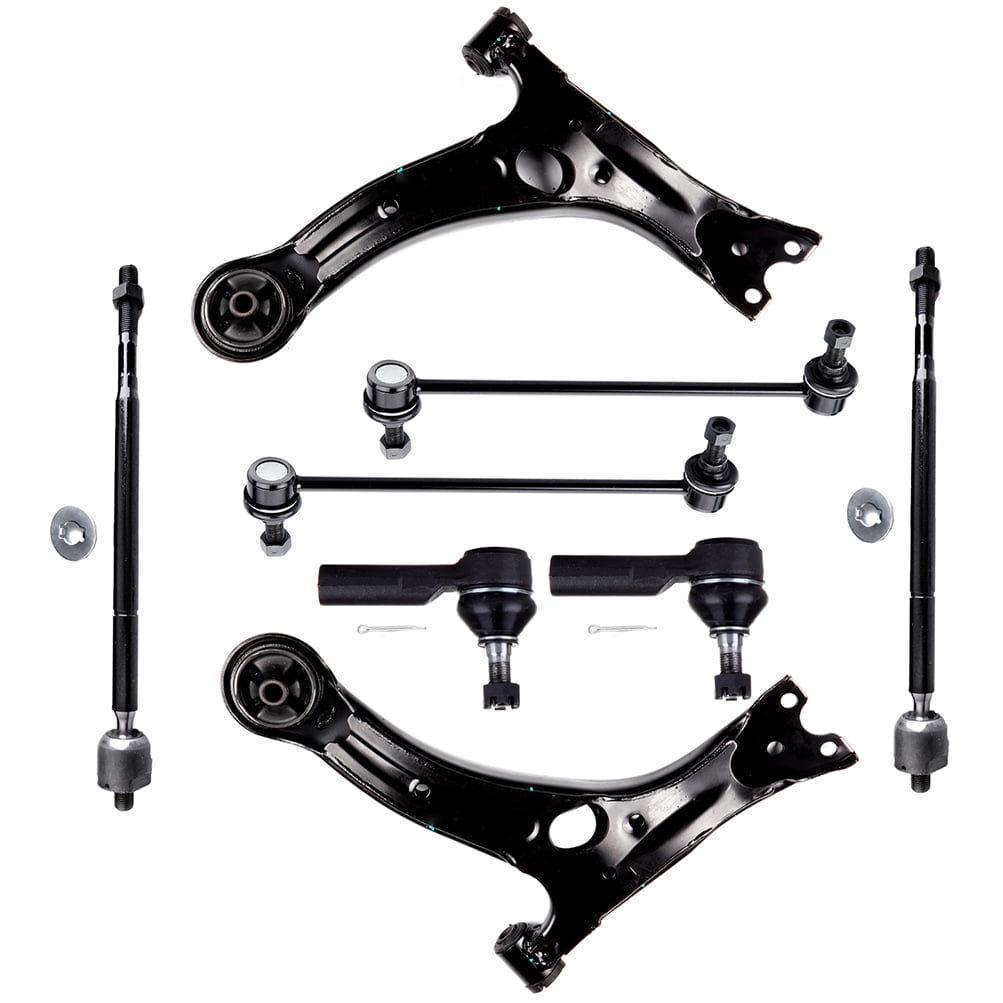 ECCPP Control Arm Kit 2003 2004 2005 2006 2007 2008 for Pontiac Vibe - Inner Tie Rod Ends Lower Control Arms Outer Tie Rod Ends Front Sway Bar End Links