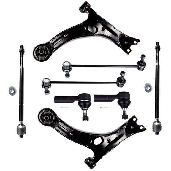 ECCPP Control Arm Kit 2003 2004 2005 2006 2007 2008 for Pontiac Vibe - Inner Tie Rod Ends Lower Control Arms Outer Tie Rod Ends Front Sway Bar End Links