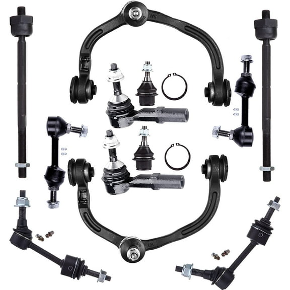 ECCPP Control Arm Kit 2003 2004 for Ford Expedition for Lincoln Navigator - Outer Inner Tie Rod Ends Lower Ball Joints Front Sway Bar Links Upper Control Arms Rear Sway Bar End Links