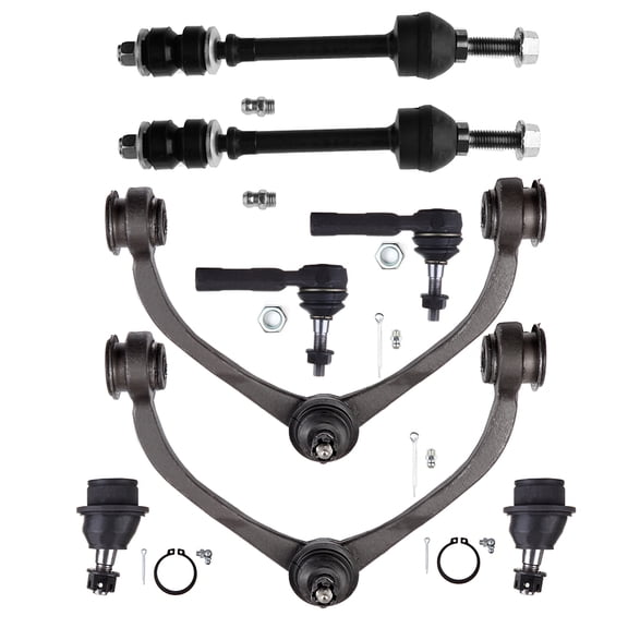 ECCPP Control Arm Kit 2005 2006 2007 2008 2009 2010 2011 for Dodge Dakota for Mitsubishi Raider for Ram Dakota - Lower Ball Joints Outer Tie Rod Ends Front Sway Bar End Links Upper Control Arms
