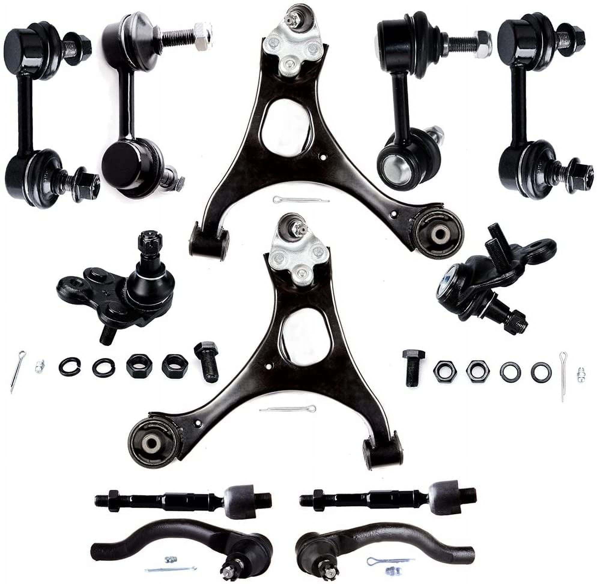 ECCPP Control Arm Kit 2006-2011 for Honda Civic - Upper Control Arms Inner Tie Rod Ends Lower Ball Joints Outer Tie Rod Ends Front Rear Sway Bar End Links