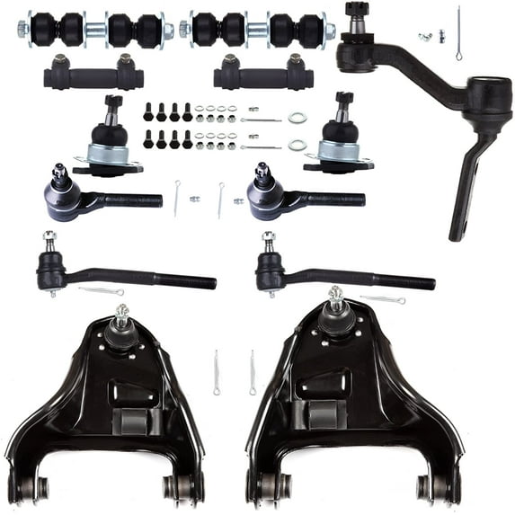 ECCPP Control Arm Kit for Chevy S10 Blazer for GMC Jimmy Sonoma for Isuzu Hombre for Oldsmobile Bravada Inner Outer Tie Rod Front Sway Bar Link Control Arm With Ball Joint Idler Arm Adjusting Sleeve