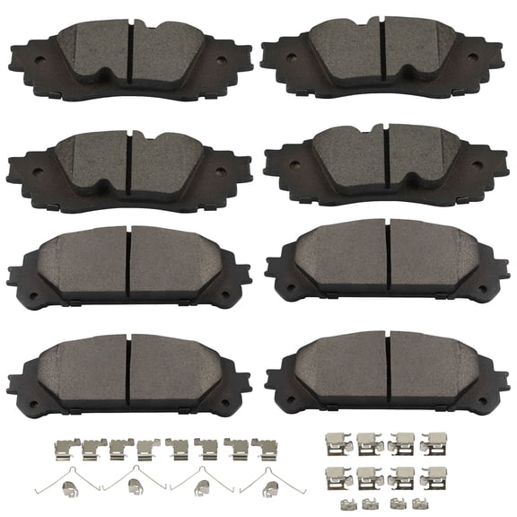 ECCPP D1879-9107, D1324-9108 8pcs Front & Rear Ceramic Dics Brake Pads Set Fit for Lexus for RX350,RX350L,RX450h,RX450hL