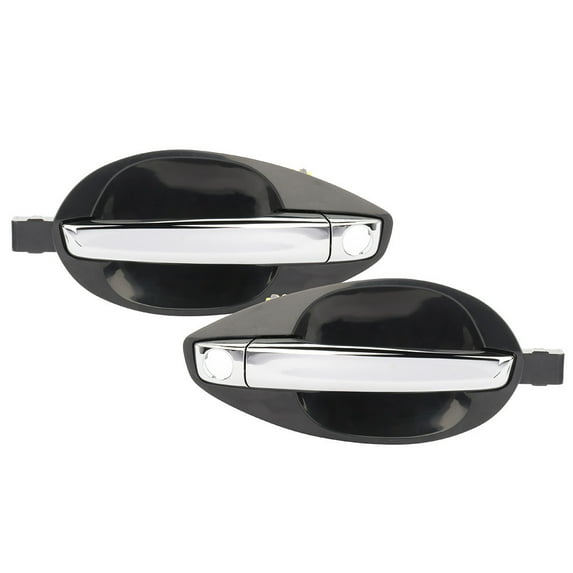 ECCPP Door Handles Exterior Outside Outer Front Driver Passenger for 2003-2008 for Hyundai Tiburon Black/Chrome(2pcs)