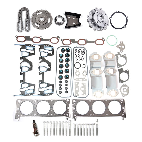 ECCPP Engine Replacement Timing Chain Kit Water Pump Full Gasket Sets Compatible with 2000 2001 2002 2003 2004 for Pontiac Grand Am 4-Door 3.4L SE1 Sedan
