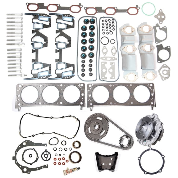 ECCPP Engine Timing Chain Kit Water Pump Head Gasket Bolts Sets Compatible with 2000 2001 2002 2003 2004 2005 for Chevrolet Venture 4-Door 3.4L LS for Mini Passenger Van