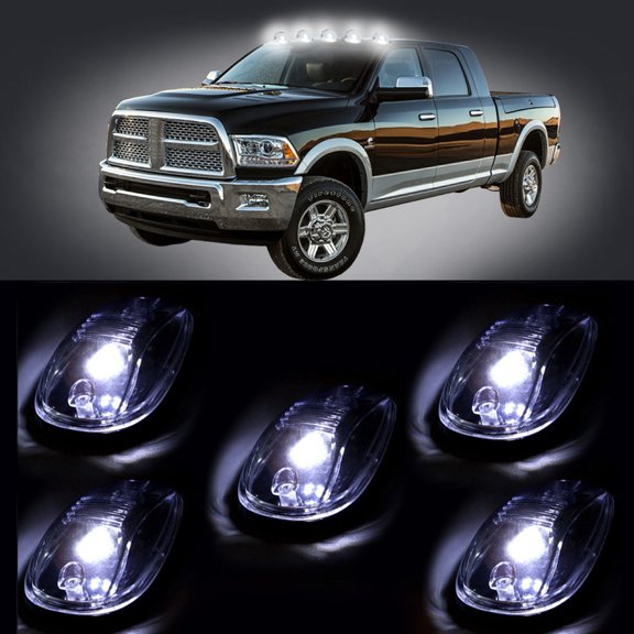 ECCPP For for Dodge for Ram 5x Cab Marker Roof Running Lamps with Base Housing + free 5x Blue T10 8SMD LED Lights