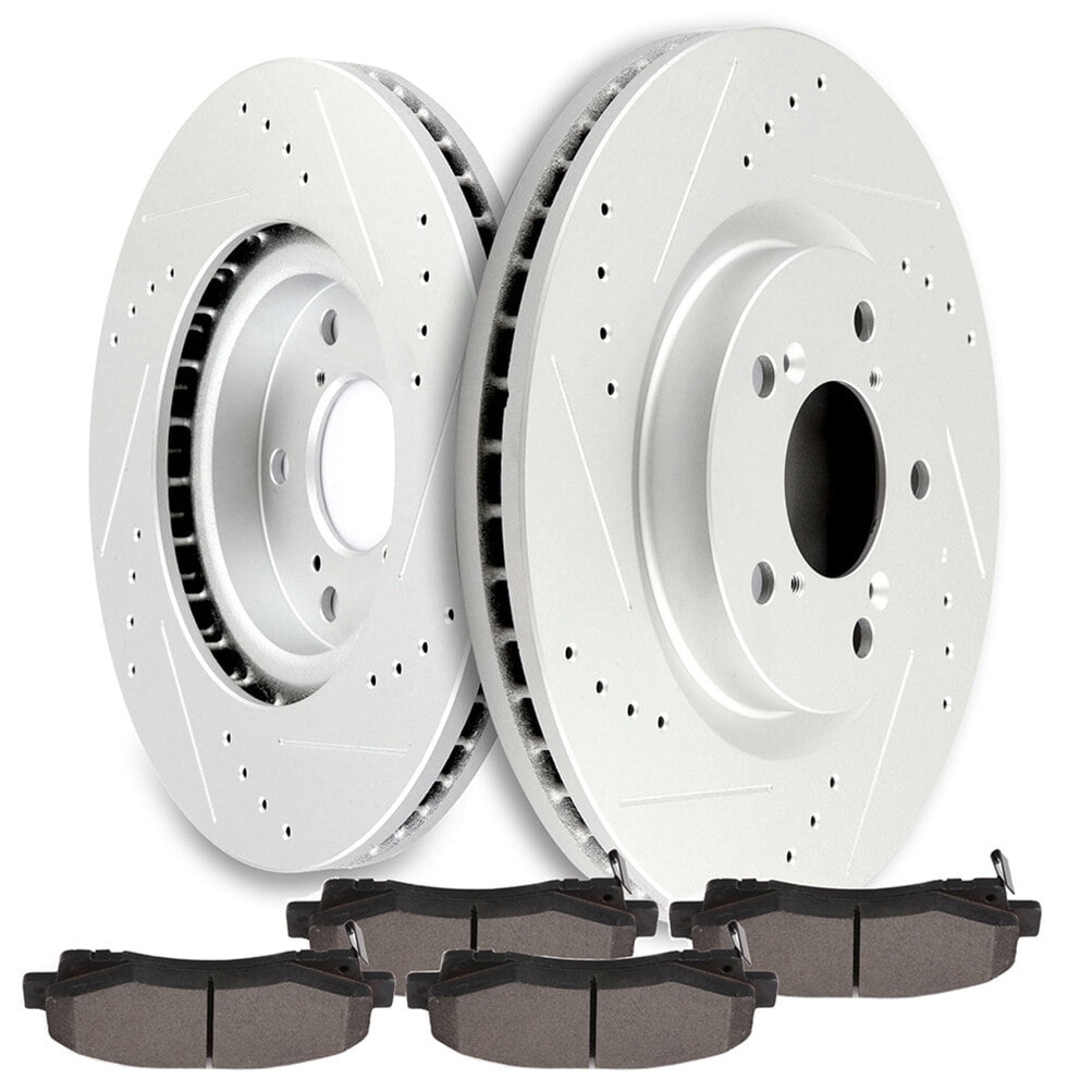 Front & Rear Drilled Brake Rotors & Ceramic Pads Kit For Acura TL 2009-2014 - Complete Set