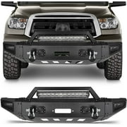 ECCPP Front Bumper Fit for 2005 2006 2007 2008 2009 2010 2011 2012 2013 for Toyota Tundra with D-ring and Winch Plate ,Texture Black