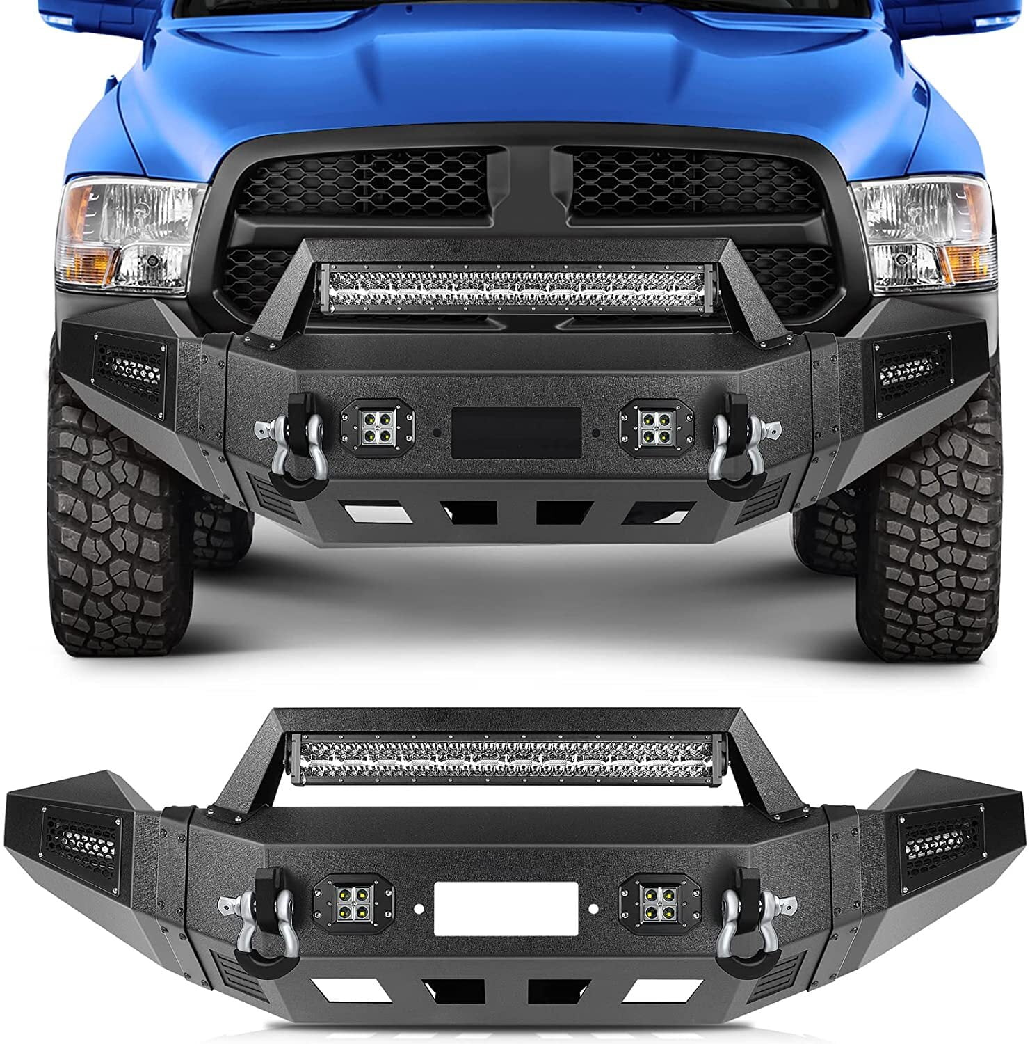 Fab Fours DR13-K2962-1 Black Steel Dodge Ram 1500 Front Bumper 2013