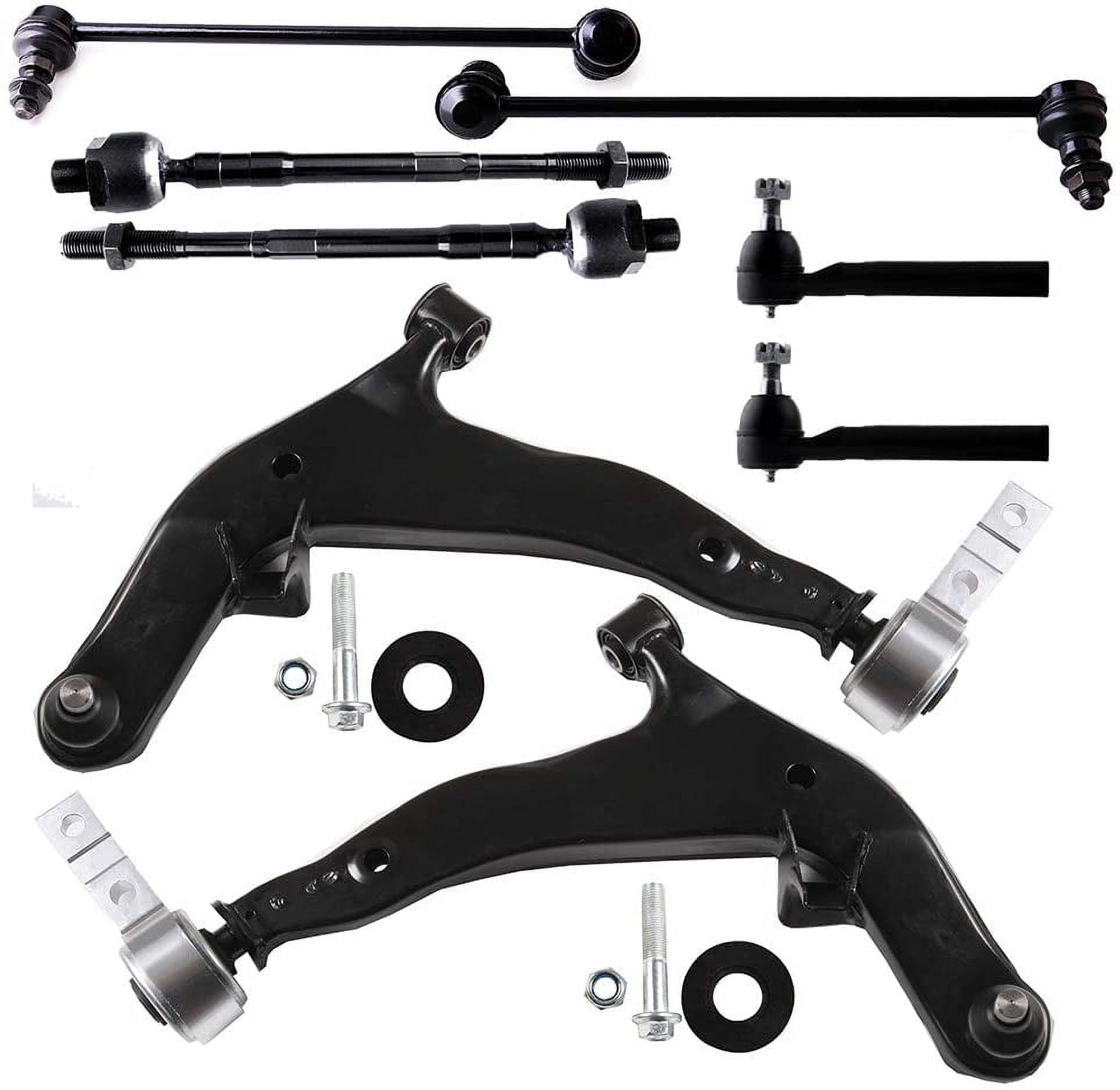 ECCPP Front Control Arm Kit 2005 2006 2007 For Nissan Murano - Lower Left Control Arms w/Ball Joints Lower Right Control Arms w/Ball Joints Front Sway Bar Links Inner Tie Rod Ends Outer Tie Rod Ends