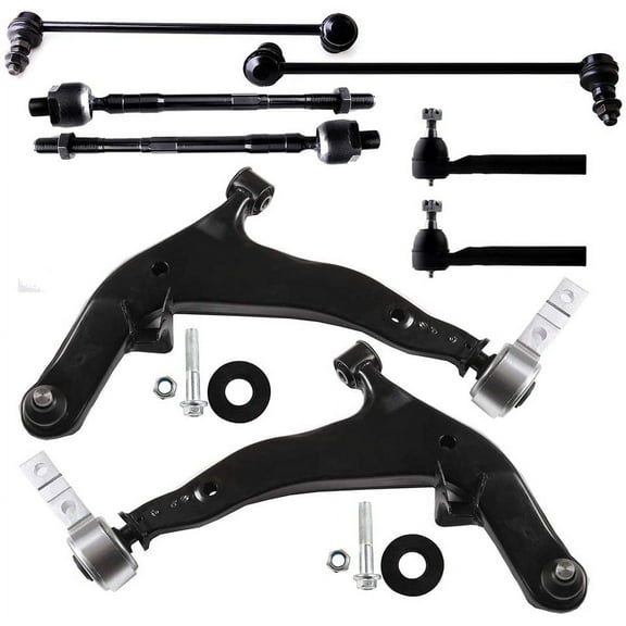 ECCPP Front Control Arm Kit 2005 2006 2007 For Nissan Murano - Lower Left Control Arms w/Ball Joints Lower Right Control Arms w/Ball Joints Front Sway Bar Links Inner Tie Rod Ends Outer Tie Rod Ends
