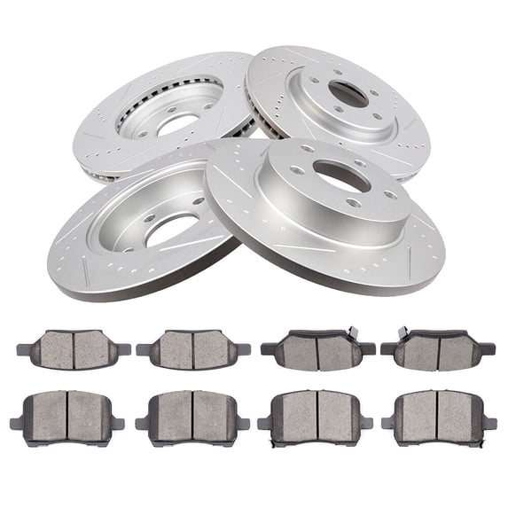 ECCPP Front Rear Brakes Rotor and Ceramic Brake Pad fit for Chevy Cobalt,HHR,04-12 for Chevy for Malibu,07-08 for Pontiac G5,05-10 for Pontiac G6,07-09 for Saturn Aura,04-07 for Saturn Ion