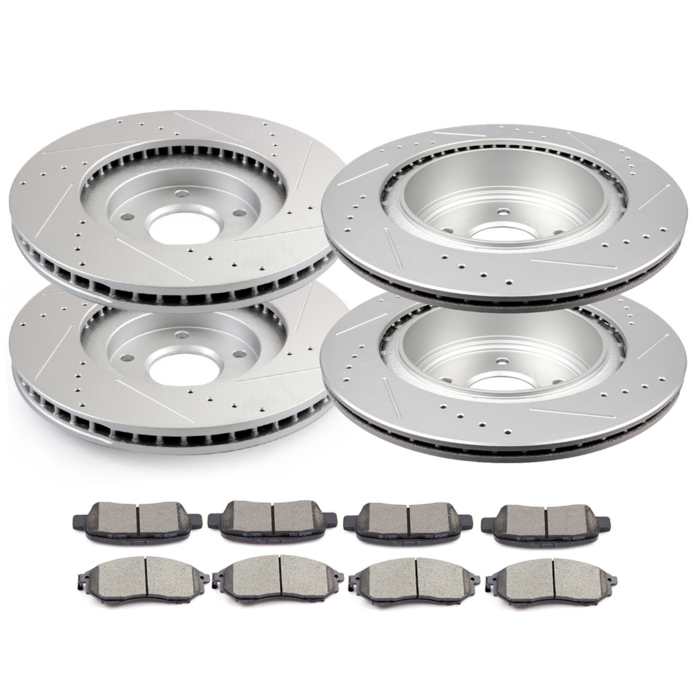 ECCPP Front Rear Brakes Rotor and Ceramic Brake Pad fit for Infiniti
