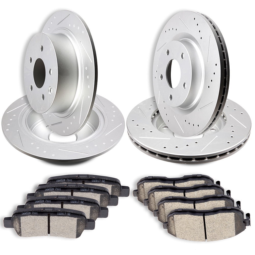 ECCPP Front Rear Brakes Rotor and Ceramic Brake Pad fit for 20072013