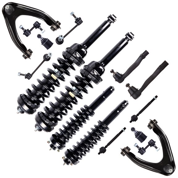 ECCPP Front and Rear pair Strut Spring Assembly Tie Rod End Control Arm and Ball Joint Assembly Stabilizer Bar Link Ball Joint Fits 1997-2001 for Honda CR-V replace for 171325 171583L 171583R