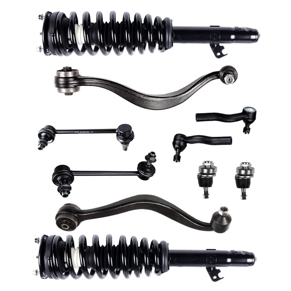 ECCPP Front Strut Spring Assembly, Control Arm And Ball Joint Assembly, Stabilizer Bar Link, Ball Joint, Tie Rod End Fit for 06 07 08 09 for Ford Fusion, 07 08 09 for Mercury Milan Set of 10