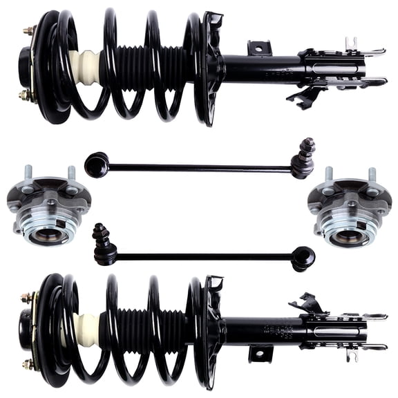 ECCPP Front Strut Spring Assembly, Front Wheel Hub, Stabilizer Bar Link Fit for 2004 2005 2006 2007 2008 2009 for Nissan Quest Set of 6