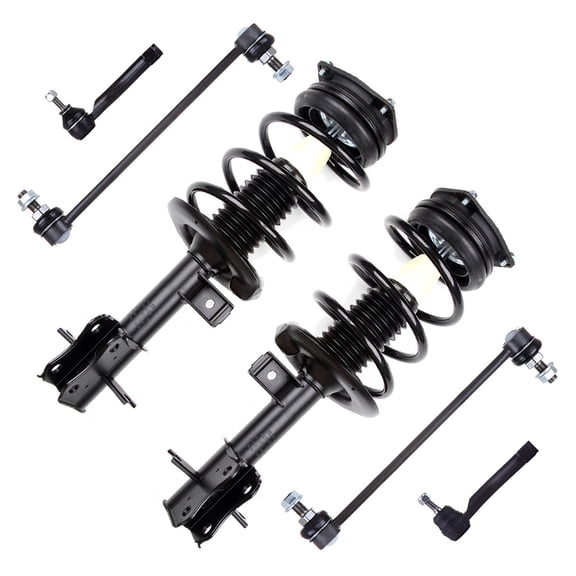 ECCPP Front Strut Spring Assembly, Stabilizer Bar Link, Tie Rod End Fit for 2007 2008 2009 2010 2011 2012 for Nissan Sentra Set of 6