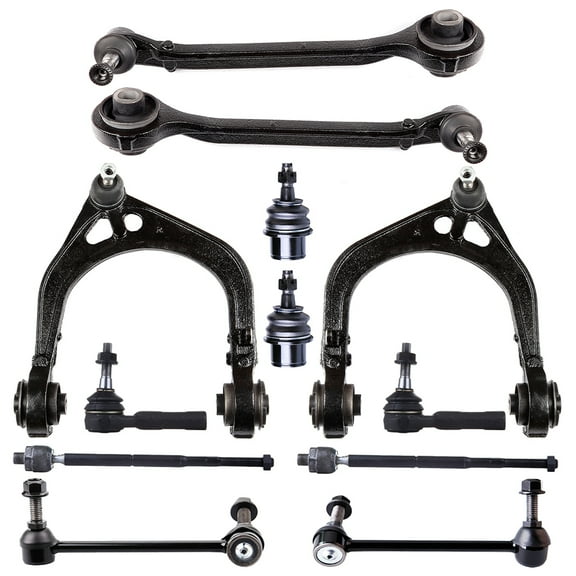 ECCPP Front Upper Lower Control Arm and Ball Joint Inner Outer Tie Rod End Sway Bar Ball Joint fit 05-10 for Chrysler 300 08-10 for Dodge Challenger 06 07-10 for Dodge Charger 05-08 for Magnum 12pcs