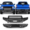 thumbnail image 1 of ECCPP Front and Rear Bumper Fit for 2015-2017 for Ford for F-150 (with D-ring & LED Lights & Winch Plate ) Texture Black, 1 of 6